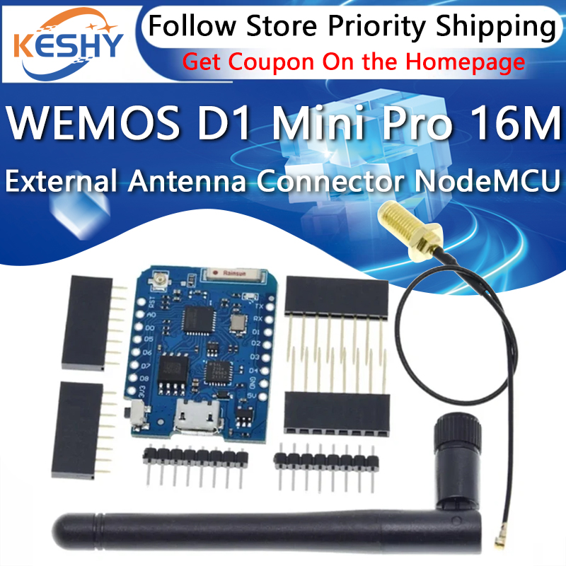 D1 Mini Pro - WEMOS D1 Mini Pro 16M بايت