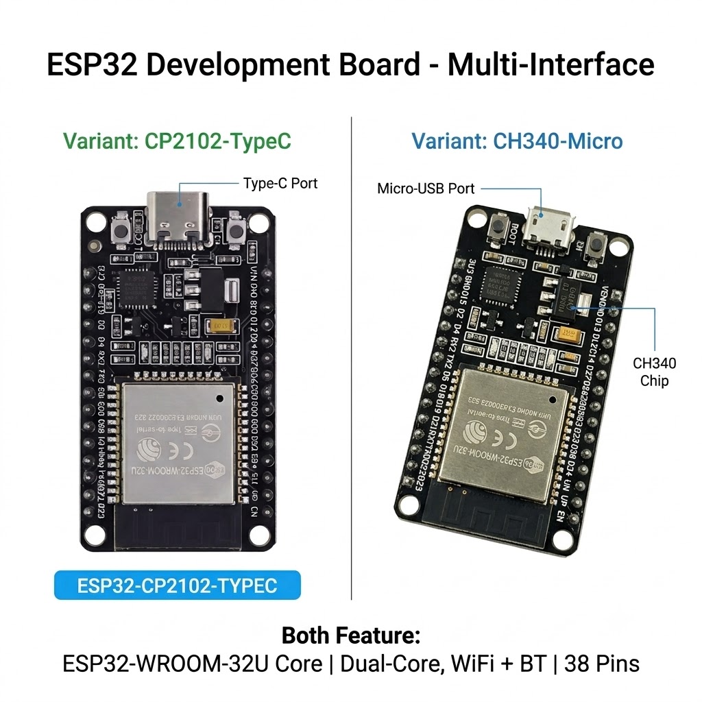 Nodemcuv2 - لوحة تطوير ESP32 ثنائية النواة مع