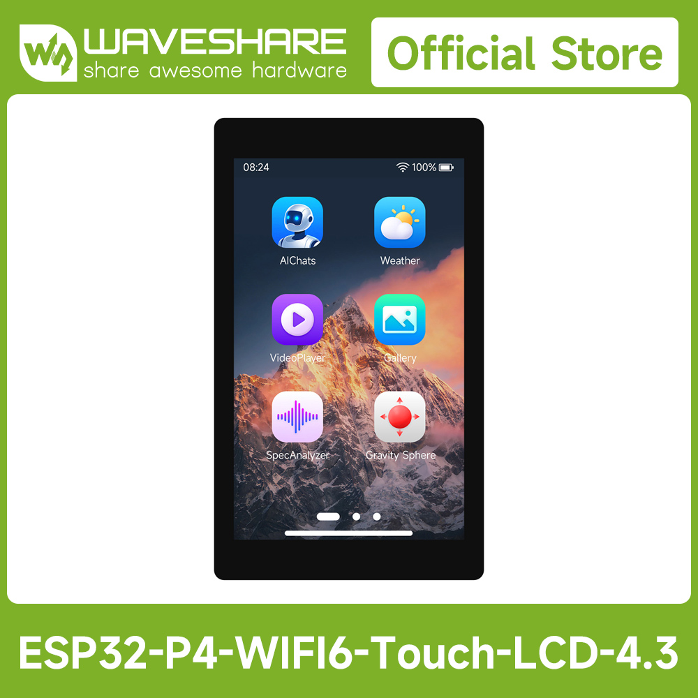 Doit Esp32 - لوحة تطوير Waveshare ESP32-P4-WIFI6 مقاس 4.3