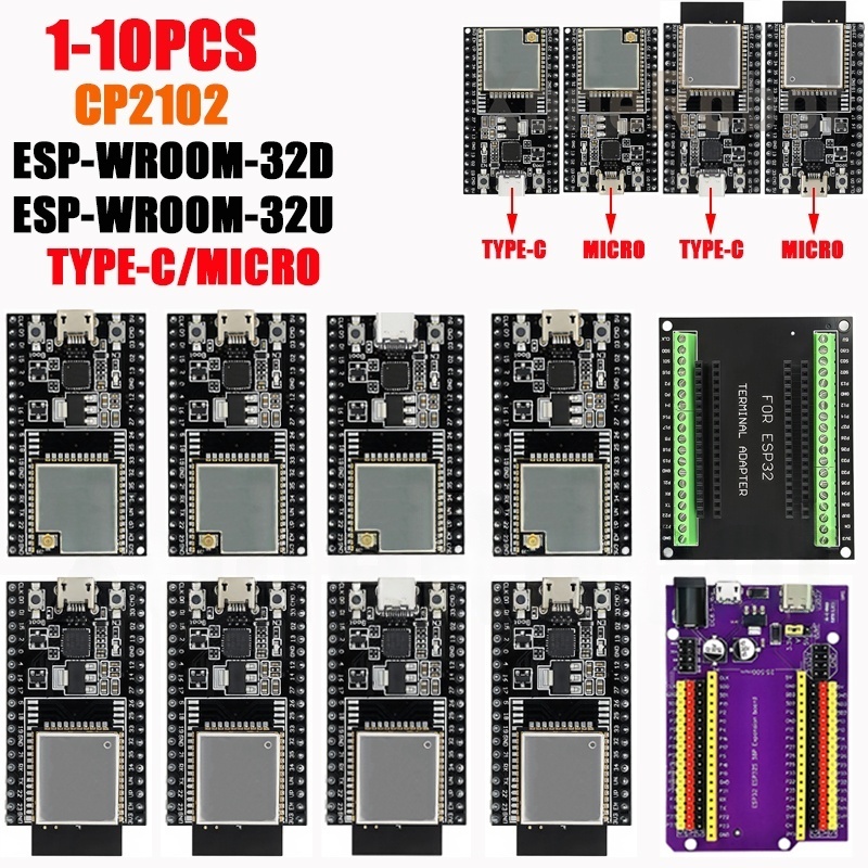 Devkitc - 1-10 قطعة ESP32-DevKitC الأساسية مجلس TYPE-C/مايكرو