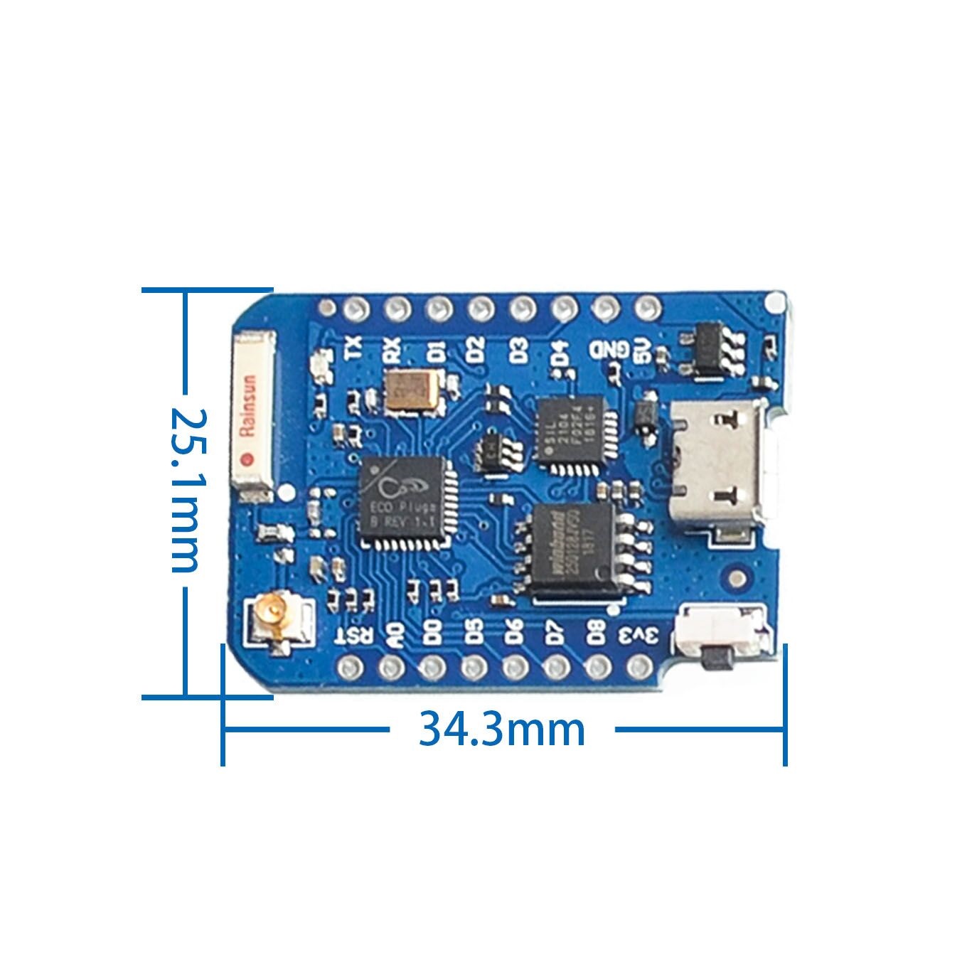 WEMOS-موصل هوائي خارجي ، لوحة  - مراجعة D1 Mini Pro وسعره