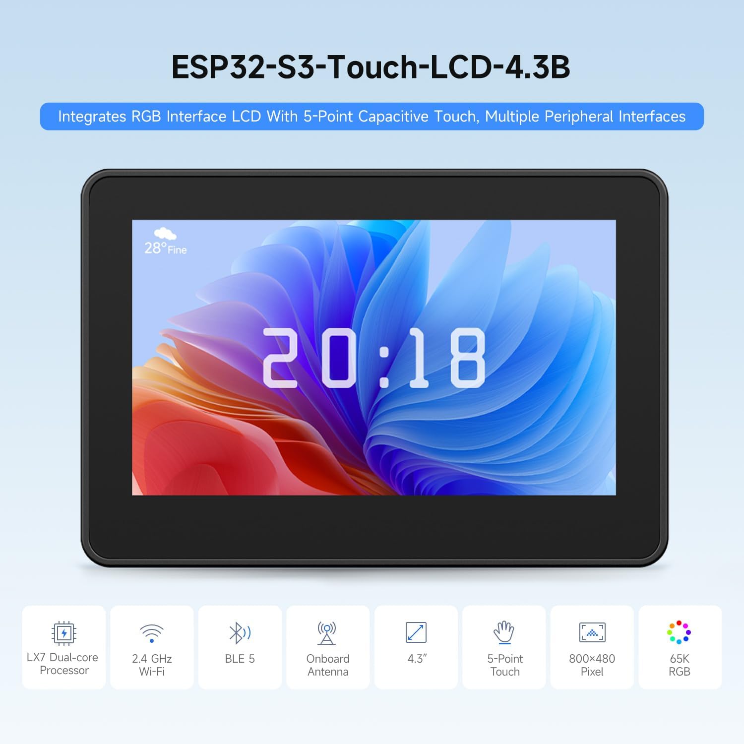 Waveshare ESP32-S3 4.3 بوصة IP - مراجعة Lolin S3 وسعره