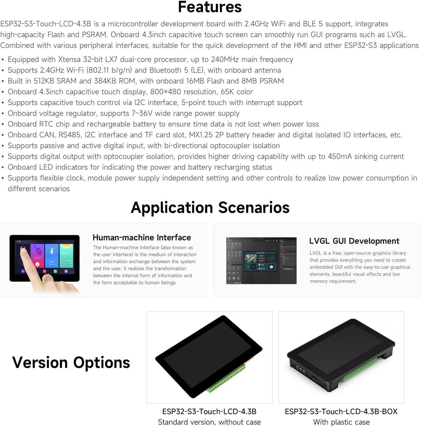Waveshare ESP32-S3 4.3 بوصة IP - مراجعة Lolin S3 وسعره