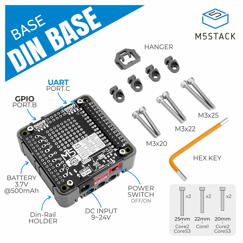 قاعدة M5Stack الرسمية Din مع ب - مراجعة M5Stack Core2 وسعره