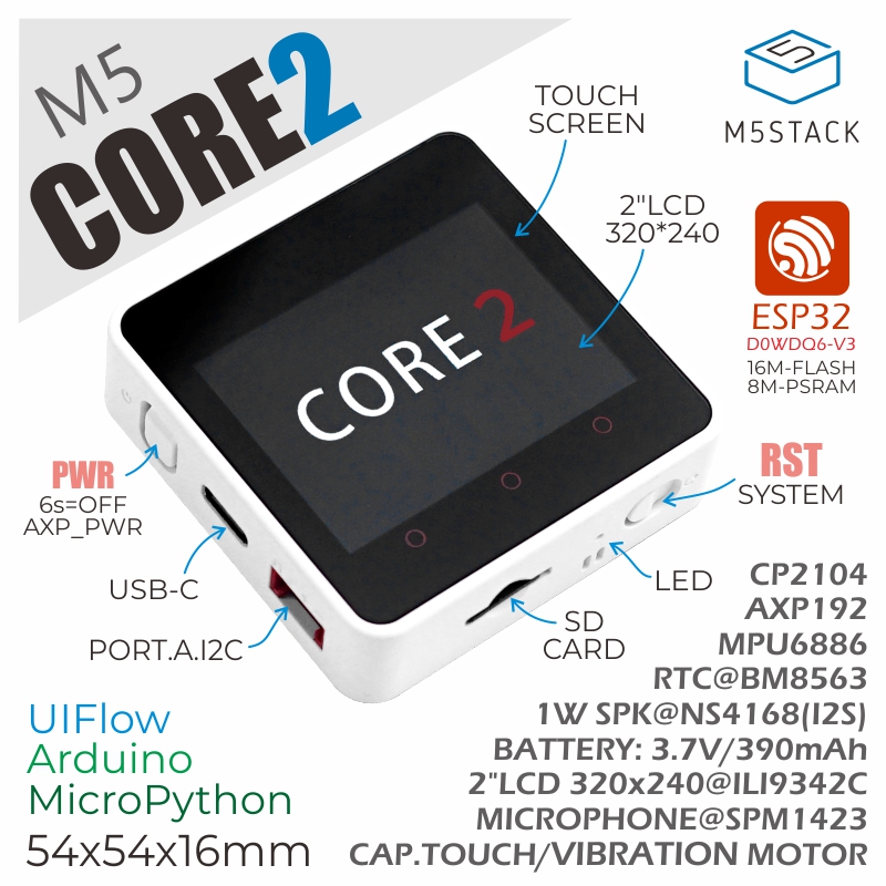 مجموعة تطوير إنترنت الأشياء M5 - مراجعة M5Stack Core2 وسعره
