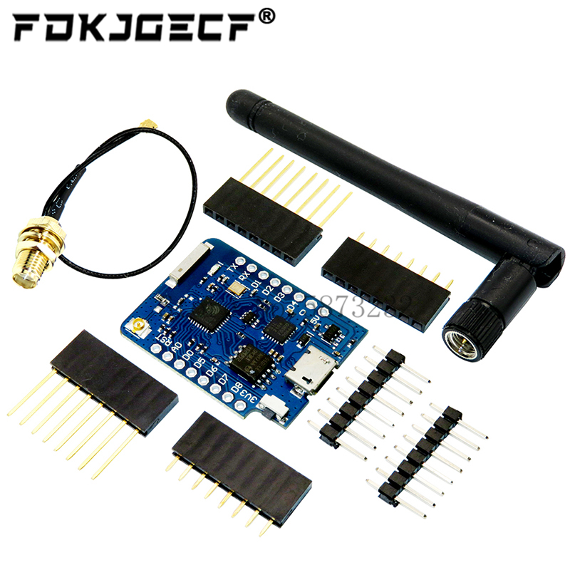NodeMCU على أساس ESP8266 ESP-8 - مراجعة D1 Mini Pro وسعره