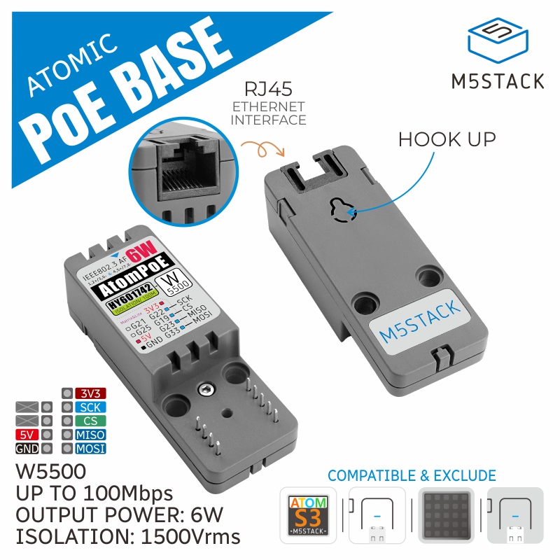 M5Stack قاعدة PoE الذرية الرسم - مراجعة M5Stack وسعره