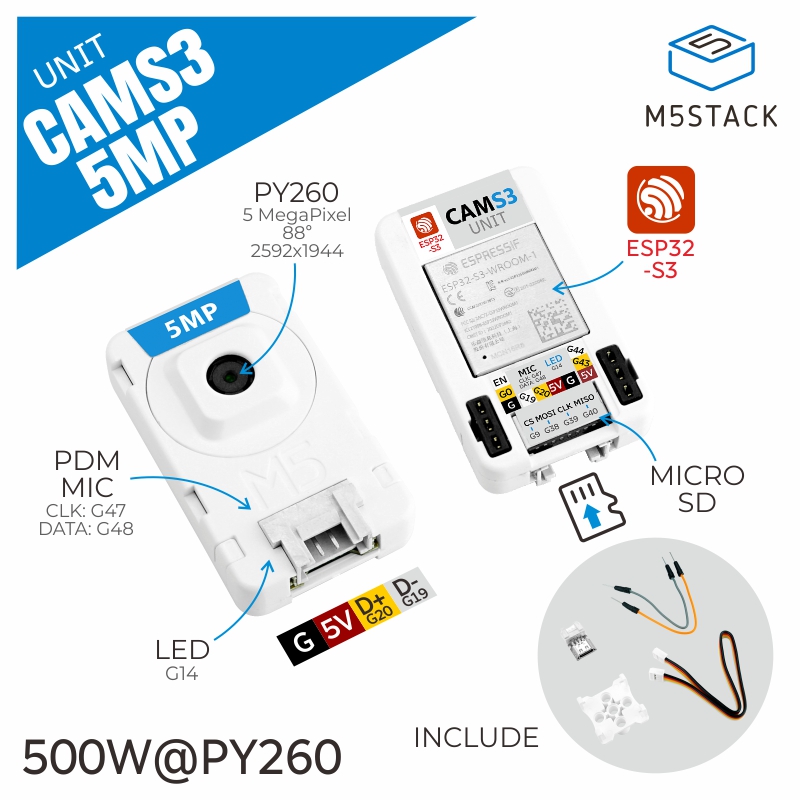 M5Stack الوحدة الرسمية CamS3 ك - مراجعة M5Stack Core2 وسعره
